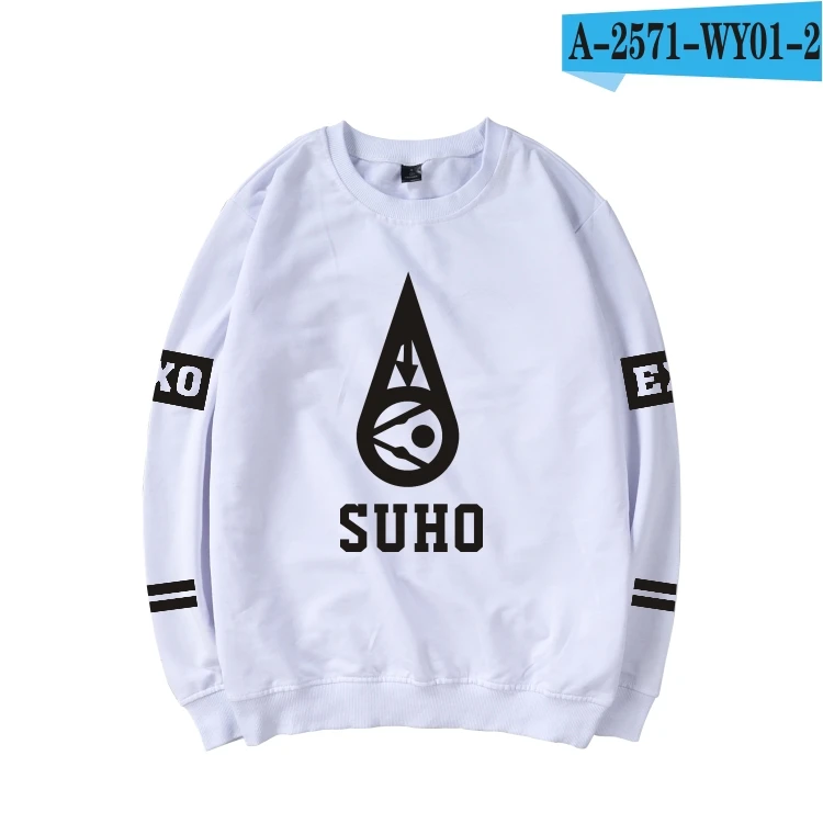 LUCKYFRIDAYF Новинка EXO Kpop Team монолитные зимние толстовки для женщин Kpop Fans свитшоты Harajuku женская одежда - Цвет: White