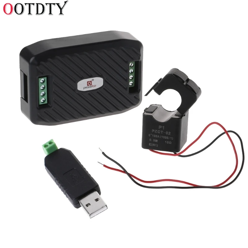 OOTDTY AC 100A Напряжение Ток Мощность Частота коэффициент мощности энергия RS485 Modbus