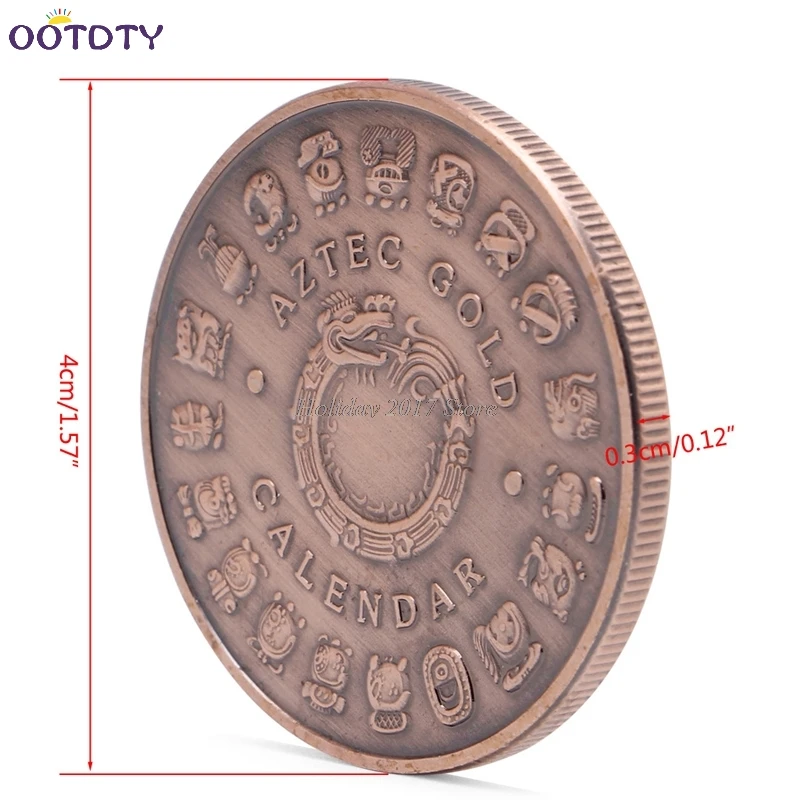 2017 Маян ацтекский длинный календарь красная бронза памятная монета