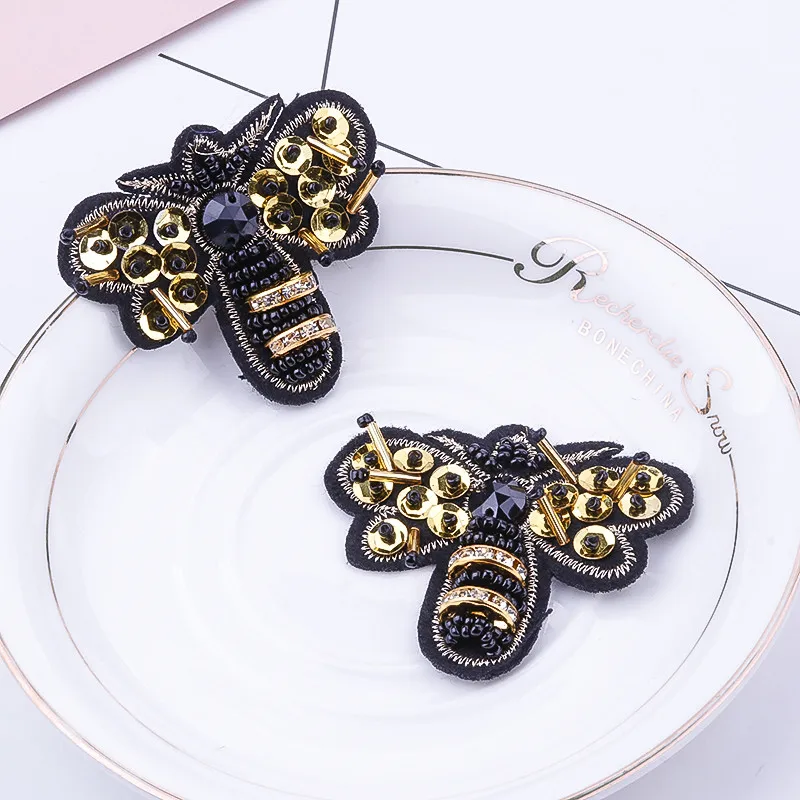 Женская Брошь с вышивкой ALLYES желтая брошь в виде пчел блестками и кристаллами