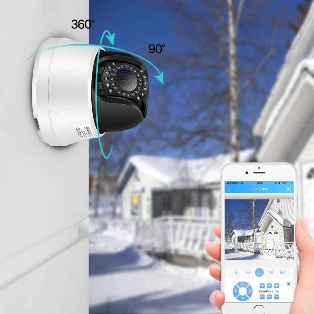 4 дюймов мини PTZ купольная IP камера 5MP/2MP Ультра HD панорамирование/наклон 10x зум Скорость купольные камеры видеонаблюдения H.265 ONVIF Xmeye CCTV 40 м ИК вид