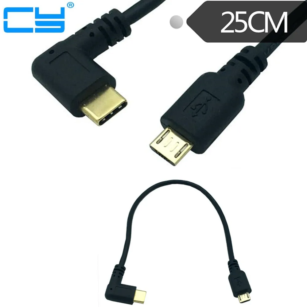 

90 Degree 3.1type-c to Micro USB 2.0 the public data line copy line charging OTG contact line cable Connector For Mobile phone