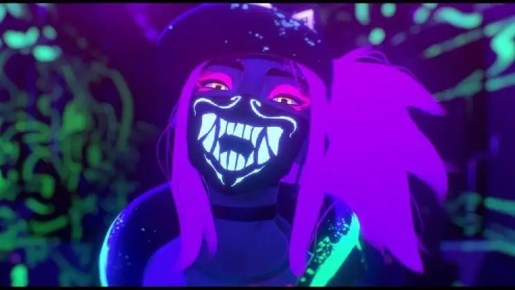 Маска для косплея KDA K/DA Group Akali Rogue маска убийца светящиеся ночники в темноте маски