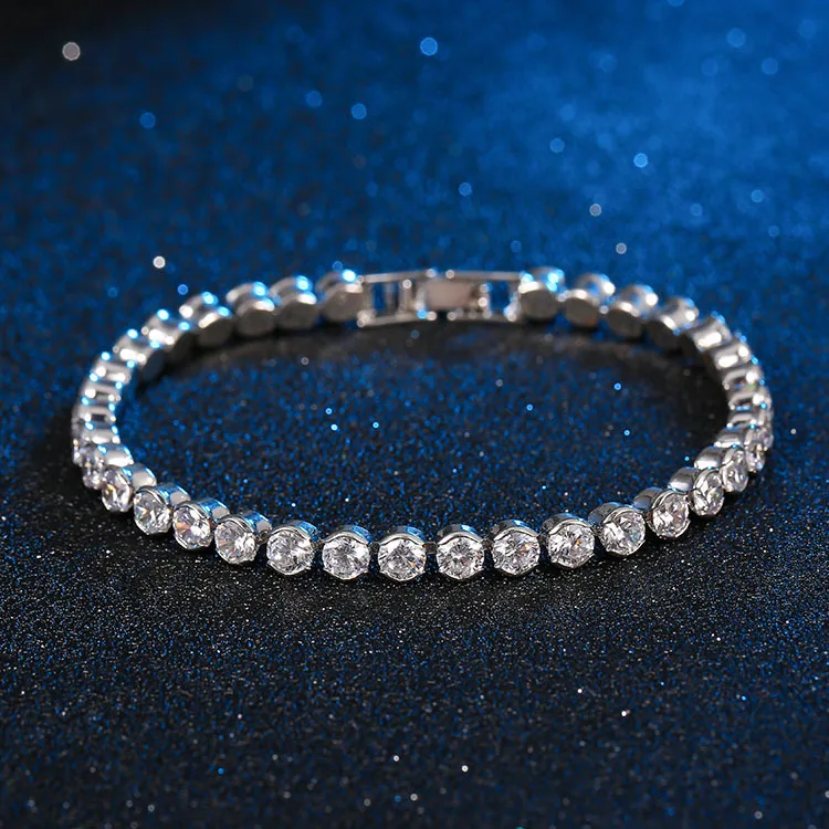 Топ AAA Браслет с фианитом модные украшения золотой Хрустальный Теннисный браслет