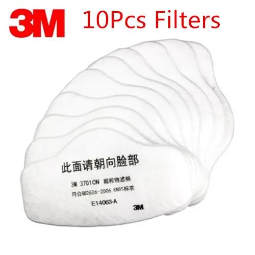 10 filters 3 м 3200+ 100 шт. фильтры половина уход за кожей лица пыли маска противогаз респиратор защитная маска для лица против пыли анти органических паров PM2.5 туман - Цвет: 10 filters