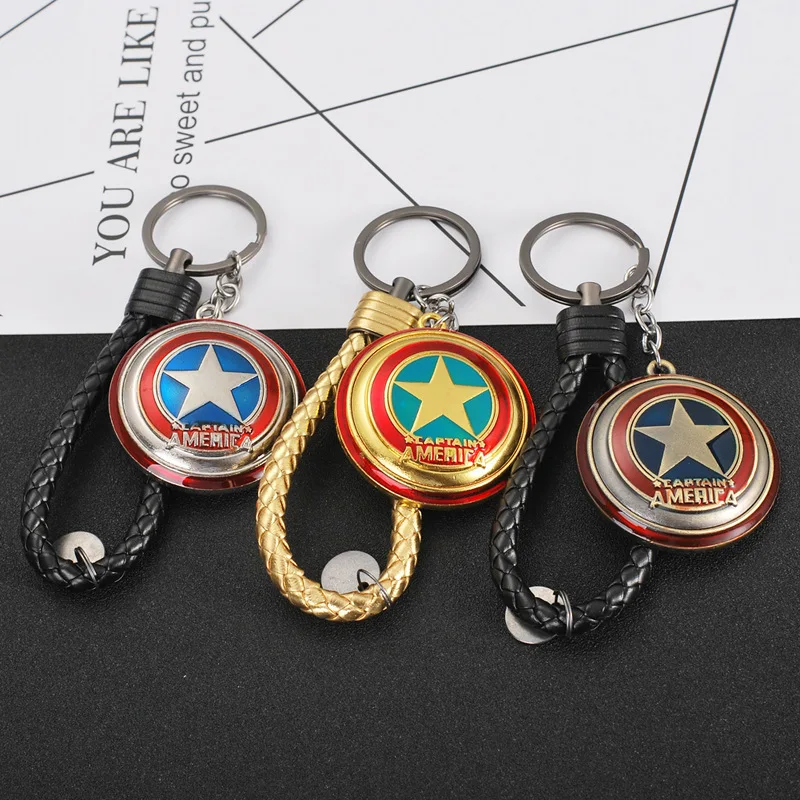 Металлический брелок Avengers Infinity War Thanos Gauntlet для ключей в форме щита Капитан