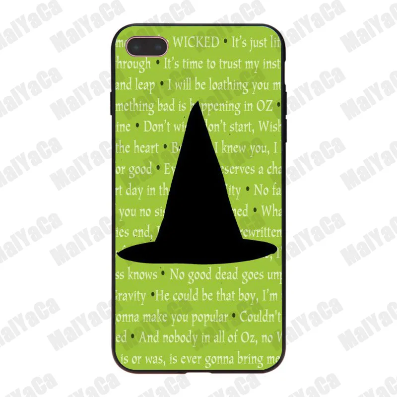 MaiYaCa Broadway Musical Wicked Lyrics Красочный милый мягкий чехол для телефона iPhone 8 7 6 6S Plus X 10 5 5S