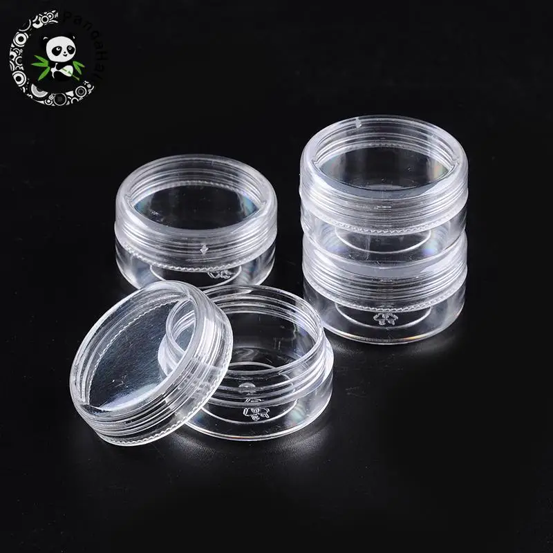 

240pcs Clear Plastic Bead Containers Bead Gems Case , Round, about 3.9cm in diameter, 2.2cm high