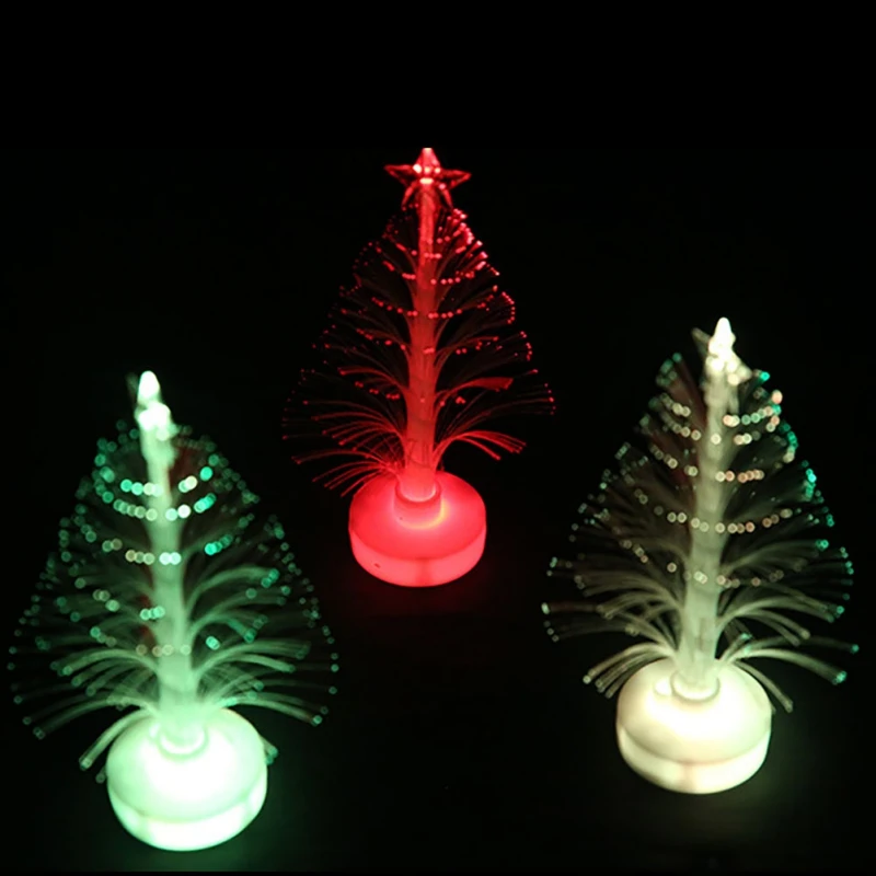 

Color Changing Fiber Optical LED Colorful Light Christmas Tree Lamp LED Night Light Home Decor Holiday Lightings