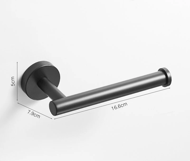 only paper holder Черный 304 нержавеющий стальной держатель для полотенец, крючки для халатов, одиночные крючки для полотенец, держатель для полотенец, аксессуары для ванной комнаты - Цвет: only paper holder