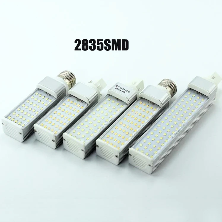 Светодиодная лампа кукуруза SMD2835 SMD5050 10 шт. E27 G24 5 Вт 7 8 9 12 13 светодиодная с плоской