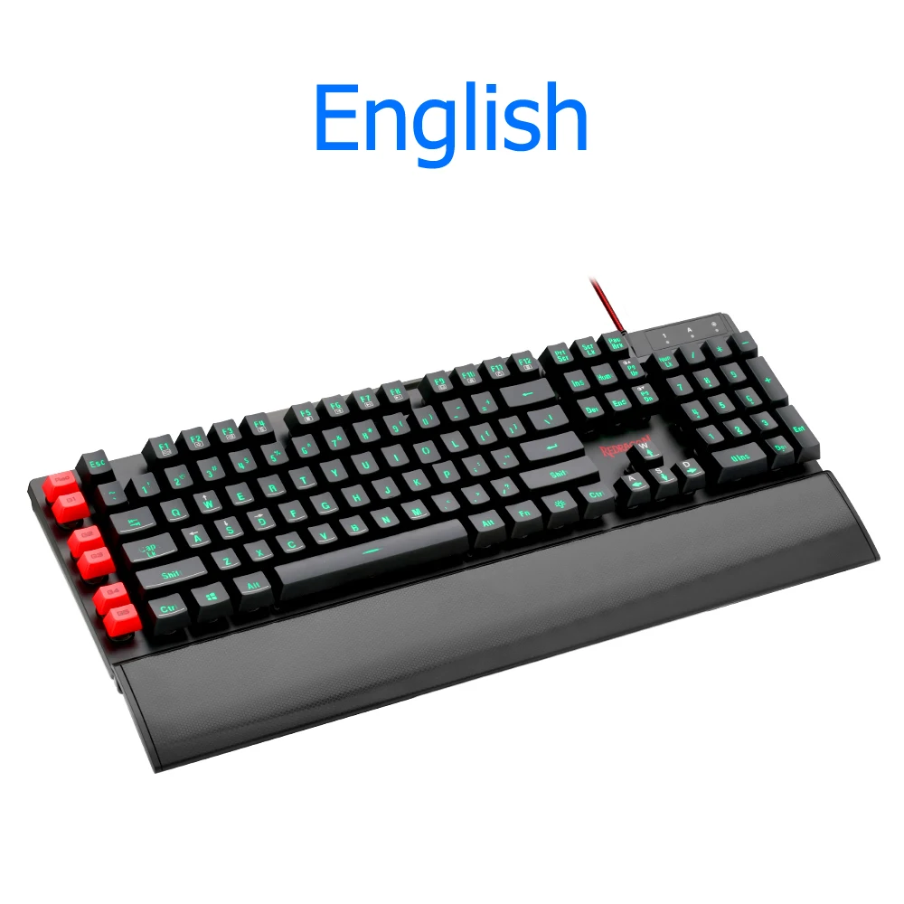 K505 Redragon K505 USB игровая Мембранная Клавиатура эргономичный 7 цветов светодиодный подсветка клавиш полный ключ анти-ореолы 104 проводной компьютер геймер ПК - Цвет: K505