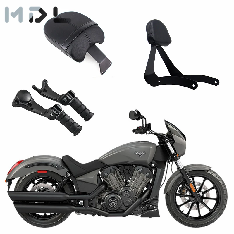 Black Rear Passenger Seat Foot Pegs Trest Pedals Footrest Sissy Bar Backrest For Victory Octane 2017 |