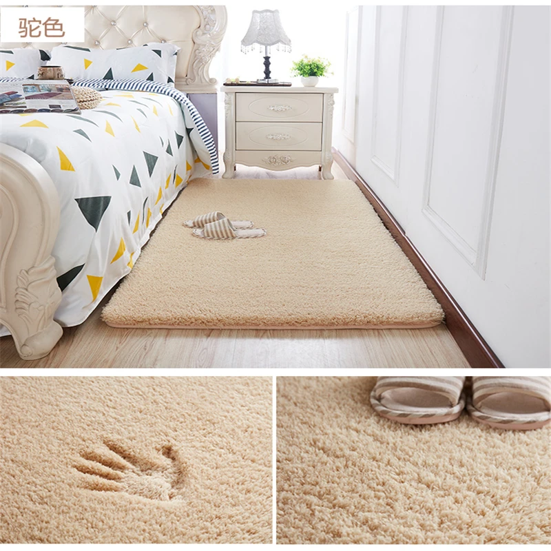Современный простой напольный ковер для спальни удобный коврик ног утолщенный гостиной Нескользящие