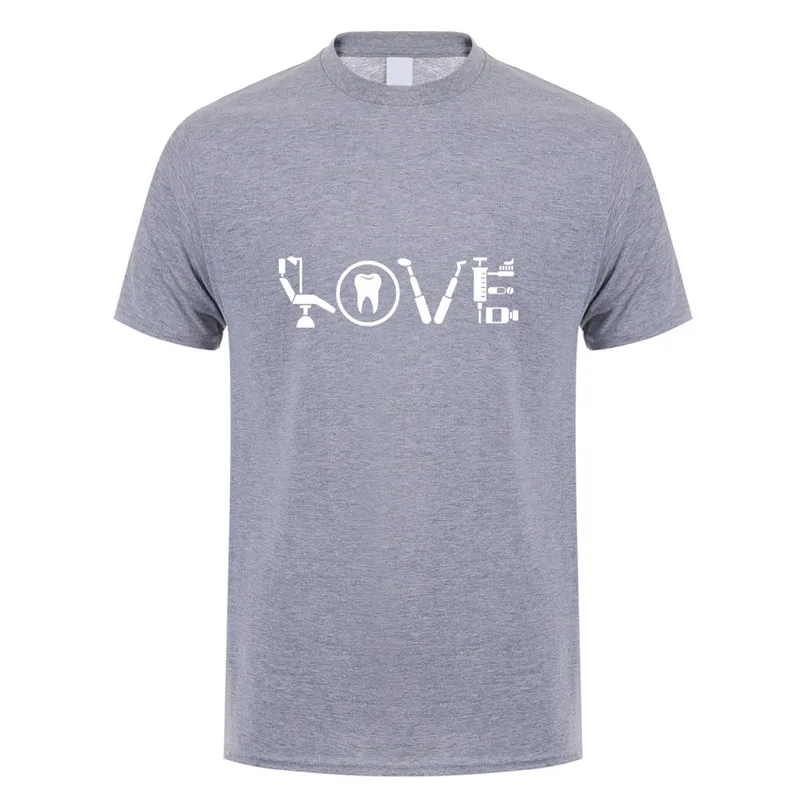 Omnitee Love equipe мужские футболки ts для дантиста, Мужская футболка, забавная хлопковая футболка с короткими рукавами, футболка для доктора зубов, топы, OZ-188 - Цвет: Sport grey