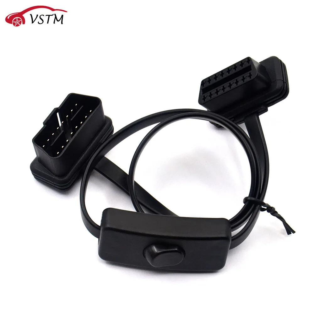 VSTM OBD2 сплиттер с переключателем 2 в 1 Удлинительный кабель ультра тонкий локоть