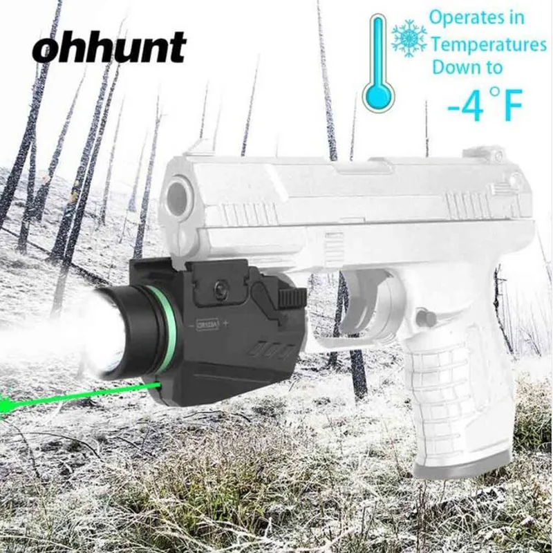 Green Laser Ohhunt Тактический Охота Красный Зеленый лазерный светодио дный прицел светодиодный фонарик интегрированный комбо для Weaver Picatinny рейку - Цвет: Green Laser