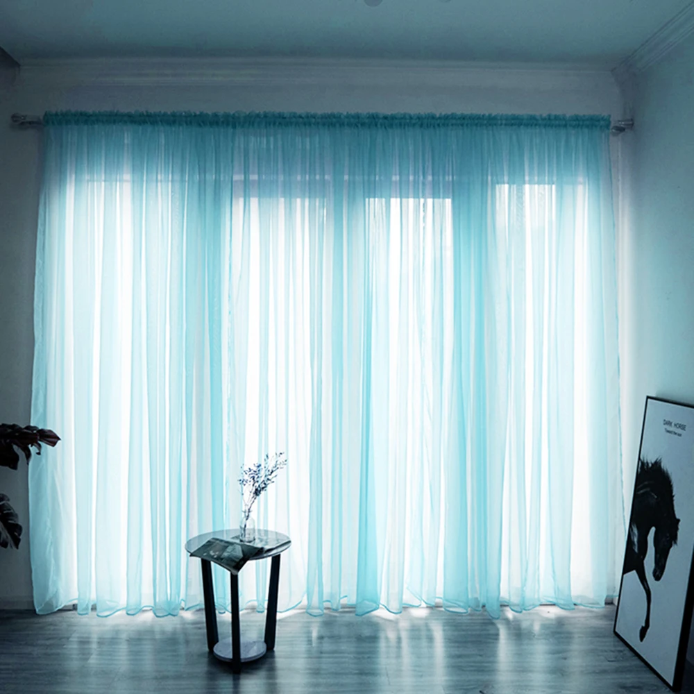 Одноцветная линия занавески на окна, занавески для гостиной, спальни, драпированная панель, отвесный тюль, современные оконные занавески - Цвет: Q