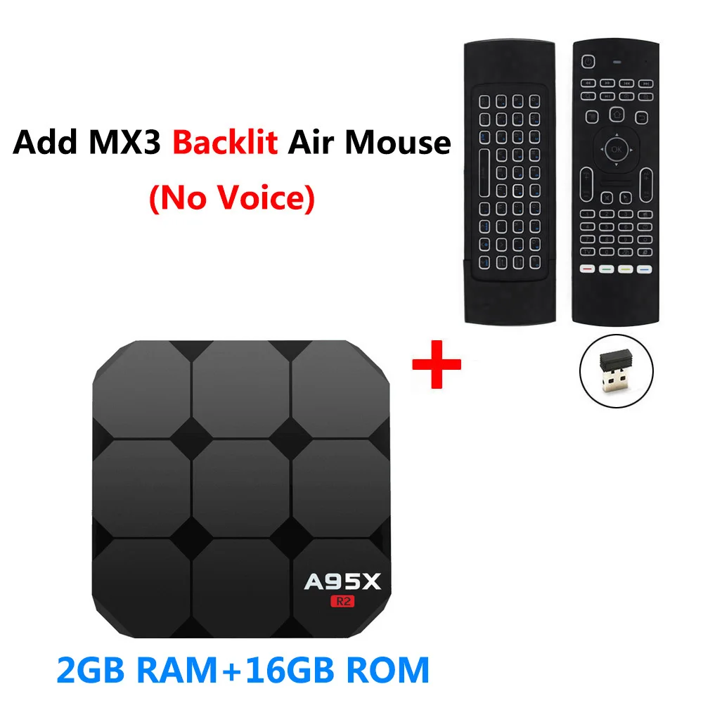 2GB 16GB add MX3L A95X R2 Смарт ТВ приставка Android 7,1 Amlogic S905W четырехъядерный 2 ГБ DDR3 16 Гб rom телеприставка 4 к 3D H.265 2,4 ГГц Wifi HD медиаплеер - Цвет: 2GB 16GB add MX3L