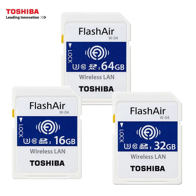 Карта памяти TOSHIBA FlashAir беспроводная LAN 32 ГБ Wi-Fi SD карта U3 UHS класс скорости 3 Wifi |