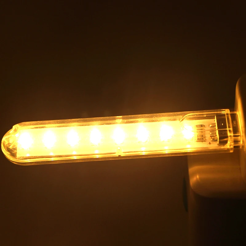 USB 5 В светодиодный ночник 3 светодиода 8 светодиодов SMD5730 чип белый/теплый белый