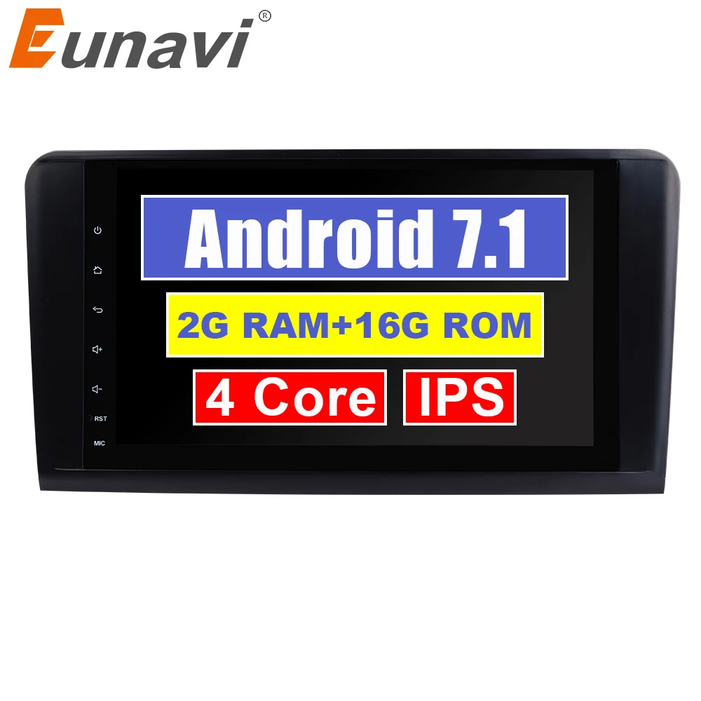 Eunavi 2 Din Quad core 9 ''Android 7 1 автомобиль радио gps для Mercedes Benz R класс W219 2Din стерео