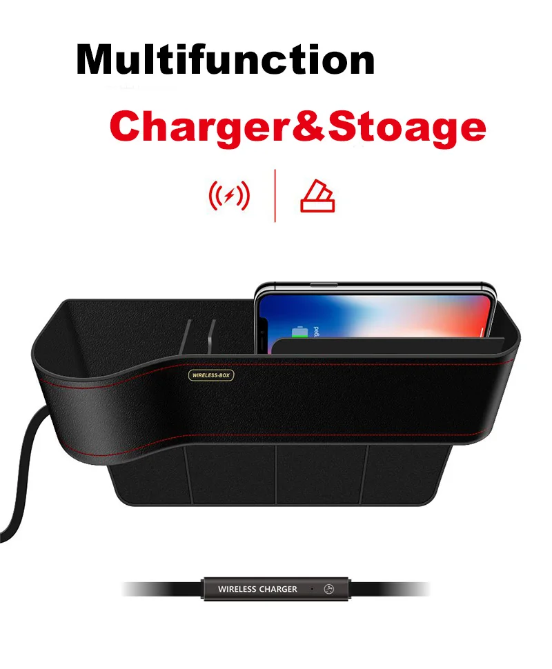 Q7 10 Вт Qi Беспроводная зарядная станция чехол для хранения для iPhone быстрая Беспроводная зарядка Автомобильный держатель для телефона для samsung быстрое зарядное устройство - Тип штекера: Q7