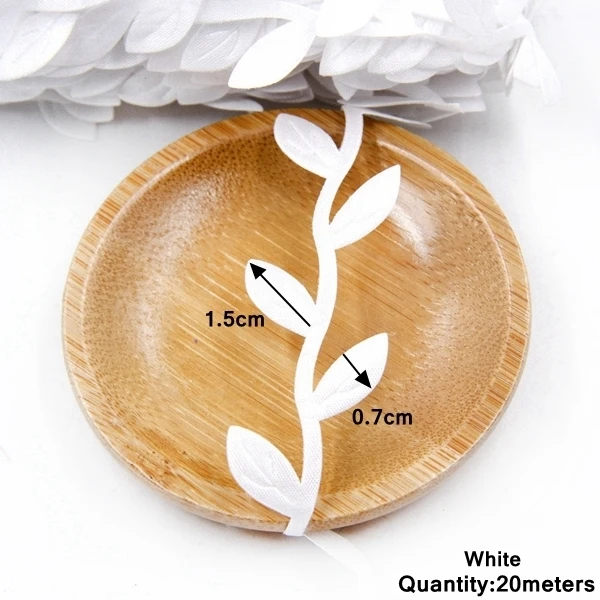 1607-20m-white 20 м/лот, шелковые искусственные листья, цветы для дома, вечерние, свадебные украшения, сделай сам, скрапбукинг, декоративный венок, искусственный цветок - Цвет: 1607-20m-white