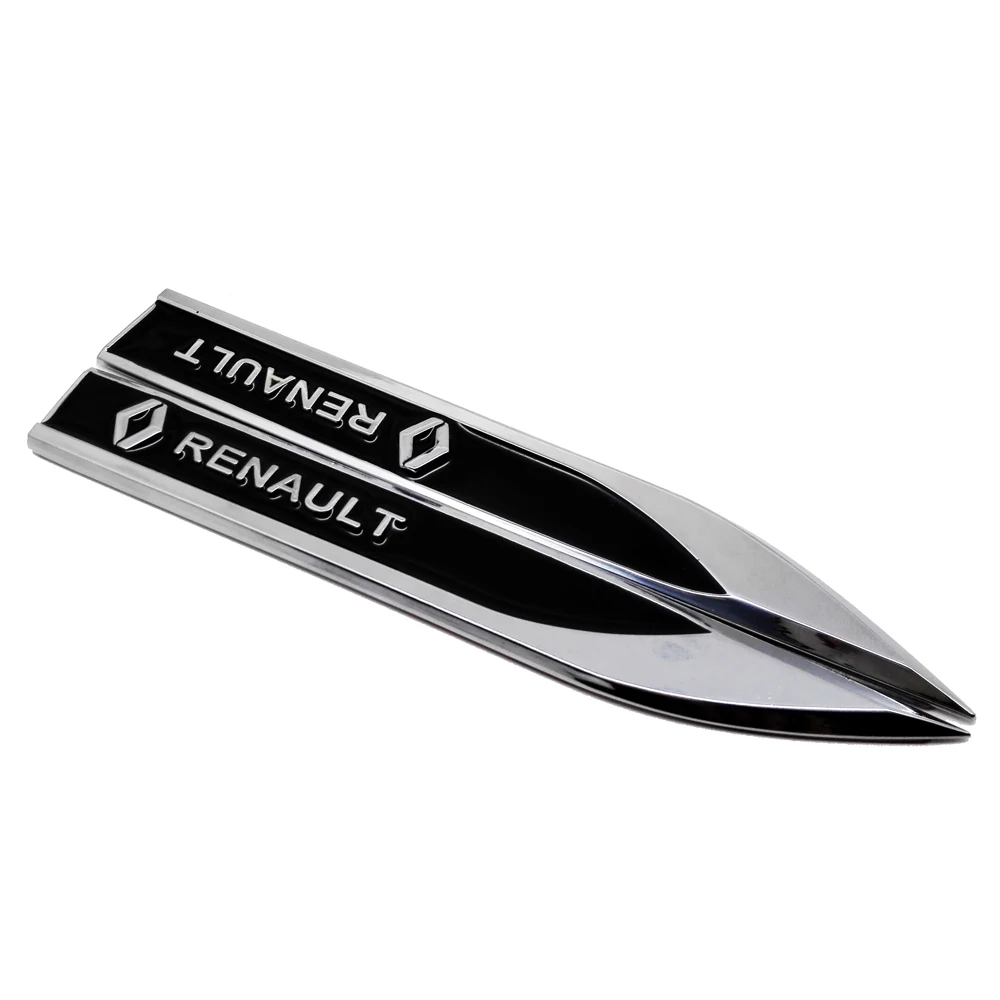 Black Крыло автомобиля, боковое украшение, наклейка для Renault Clio Capture Fluence Megane 2 3 Logan, duster Fluence Laguna 2 Kadjar Talisman - Название цвета: Black