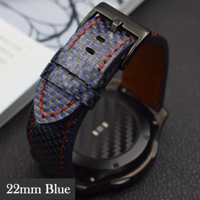 Новейший ремешок из настоящего углеродного волокна для Galaxy Watch 42 мм 46 мм gear S3 классические часы браслет huawei 2 Pro huami amazfit полосы - Цвет ремешка: Blue1