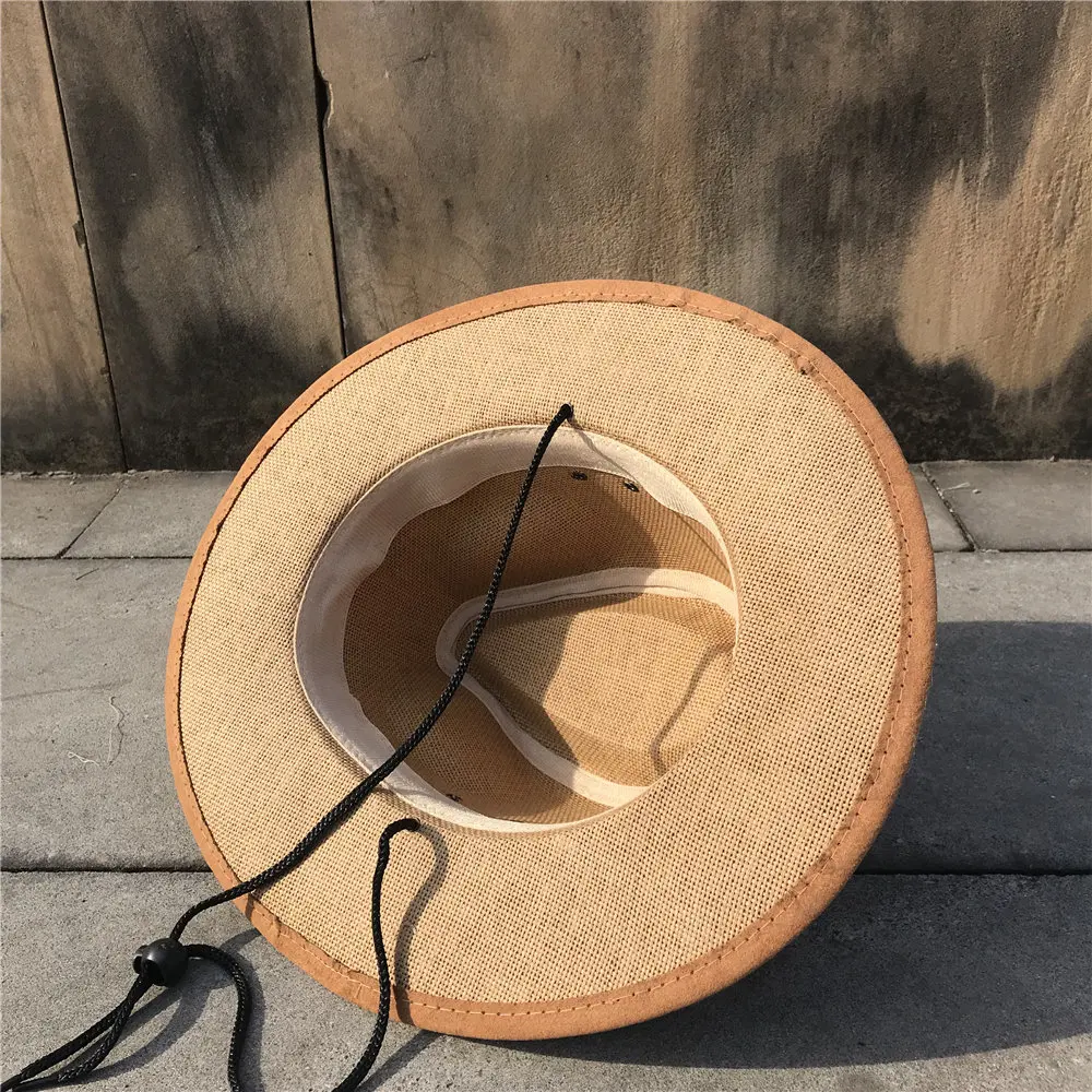 Женская и мужская полая шляпа от солнца в западном стиле для папы Boater Sombrero Hombre