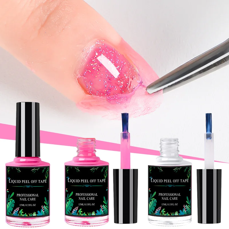 

15ml Anti-freezing Peel Off Nail Art Latex Cuticle Guard Pink White Cuticle Protector Nail Polish Manicure Nail Art Latex