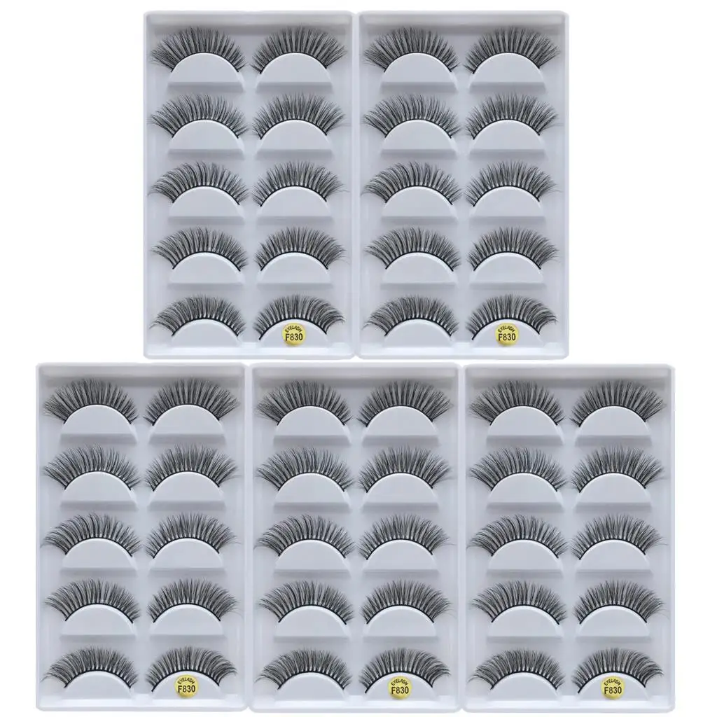 F830(25pairs) 25 пар 3D норковые ресницы оптом натуральные накладные ресницы 12 стилей Мягкие Накладные ресницы набор для макияжа Cilios g800 - Цвет: F830(25pairs)