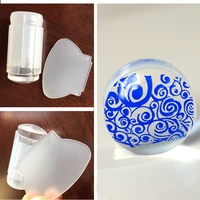 new design pure clear jelly silicone nail art stamper scraper transparent nail stamp stamping tools