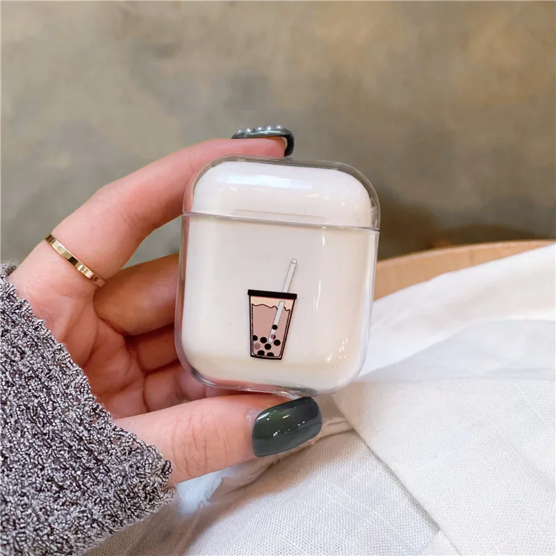 Чехол для Airpods с милым рисунком, прозрачный жесткий чехол s для AirPods, защитный чехол, мультяшный Bluetooth беспроводной чехол для наушников