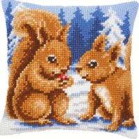 TH animals 002 DIY Набор для рукоделия Подушка с вышивкой из акриловой пряжи Гобелен Холст Подушка спереди вышивка крестом наволочка - Цвет: Оранжевый