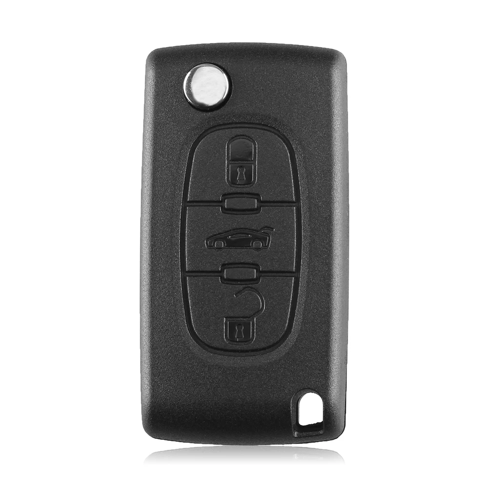 DANDKEY 3 кнопки флип ключ чехол пустой корпус для Peugeot 107 207 307 307S 308 407 607 с паз батареей