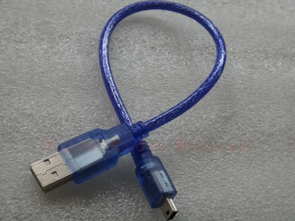 DHL 500 шт 30 см 1FT синхронизация мини 5P USB кабель USB-A B для передачи данных MP3/4