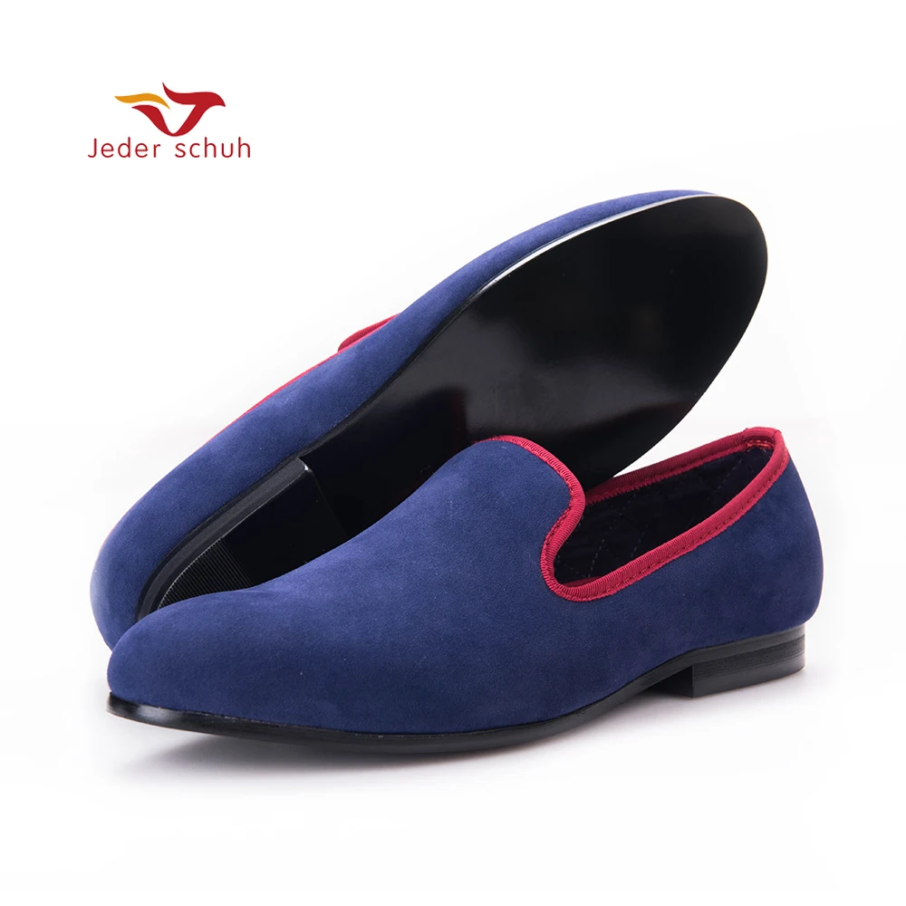 Мужские высококачественные синие и фиолетовые бархатные туфли в британском