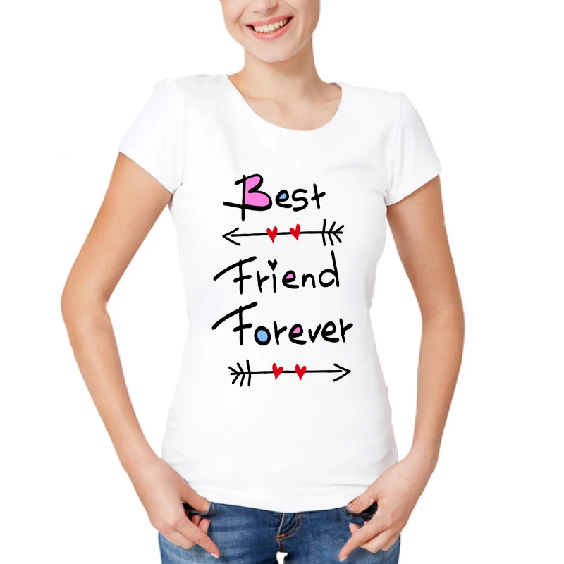 2018 футболка с надписью Best Friend Forever BFF женская модная повседневная | Женская одежда