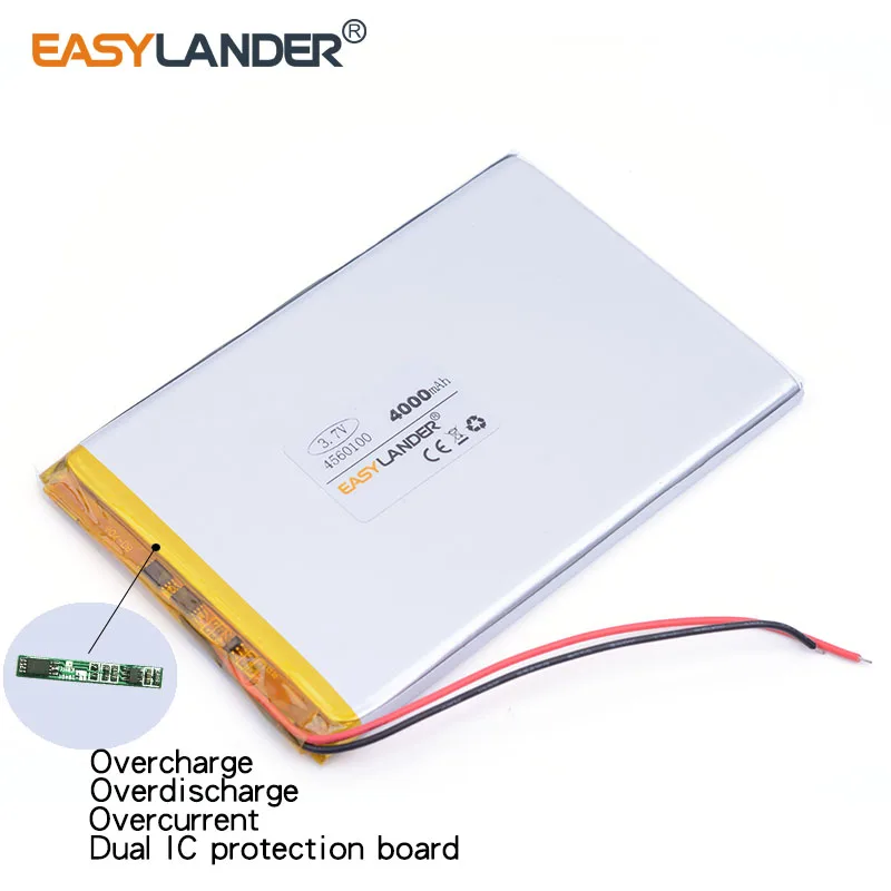 4560100 3 7 v 4000mah планшетный аккумулятор полимерный для elf U25GT дюймов DVD аккумуляторная