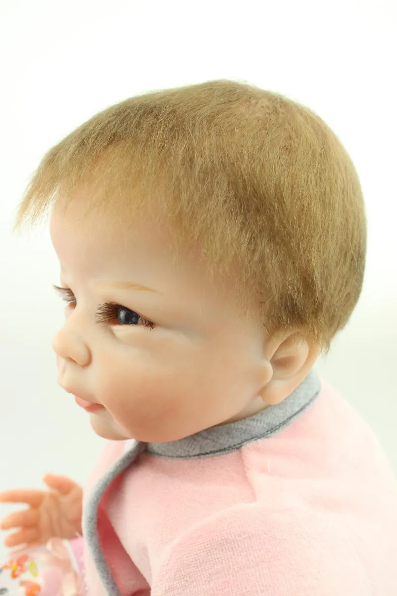 Новые силиконовые куклы reborn для продажи 22 дюймов 55 см волосы с корнями мягкие сенсорные настоящие reborn младенцы с бутылочка с соской детские игрушки подарок