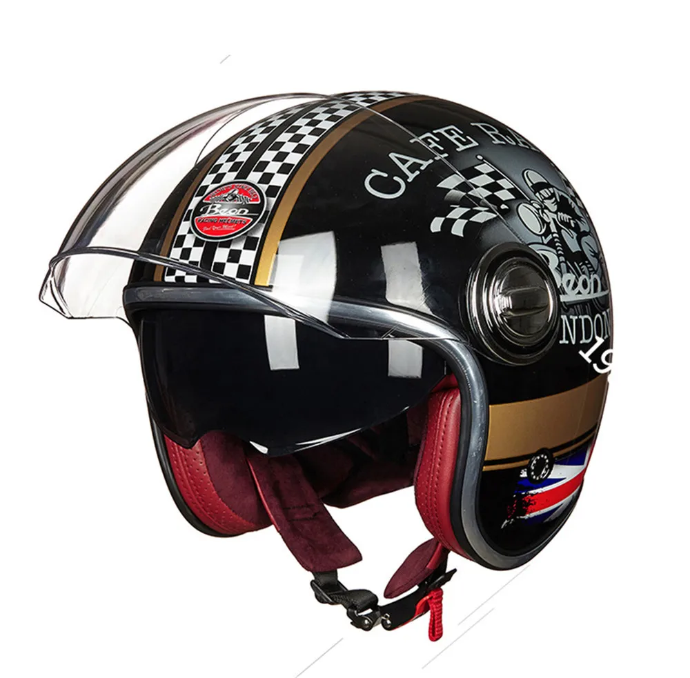 BEON мотоциклетный шлем скутер с открытым лицом Casco Capacete шлем мото каск шлемы для руля Caschi Motociclista двойной козырек