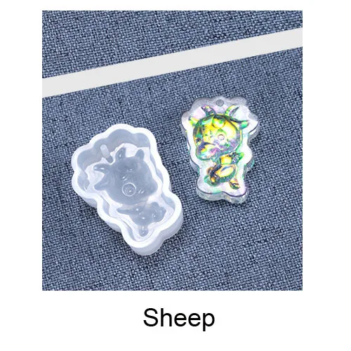 sheep 1 шт., 12, китайская форма зодиака, жидкий кремний, УФ-смола, форма для изготовления ювелирных украшений, серьги, аксессуары для волос, ювелирные изделия, инструменты - Цвет: sheep