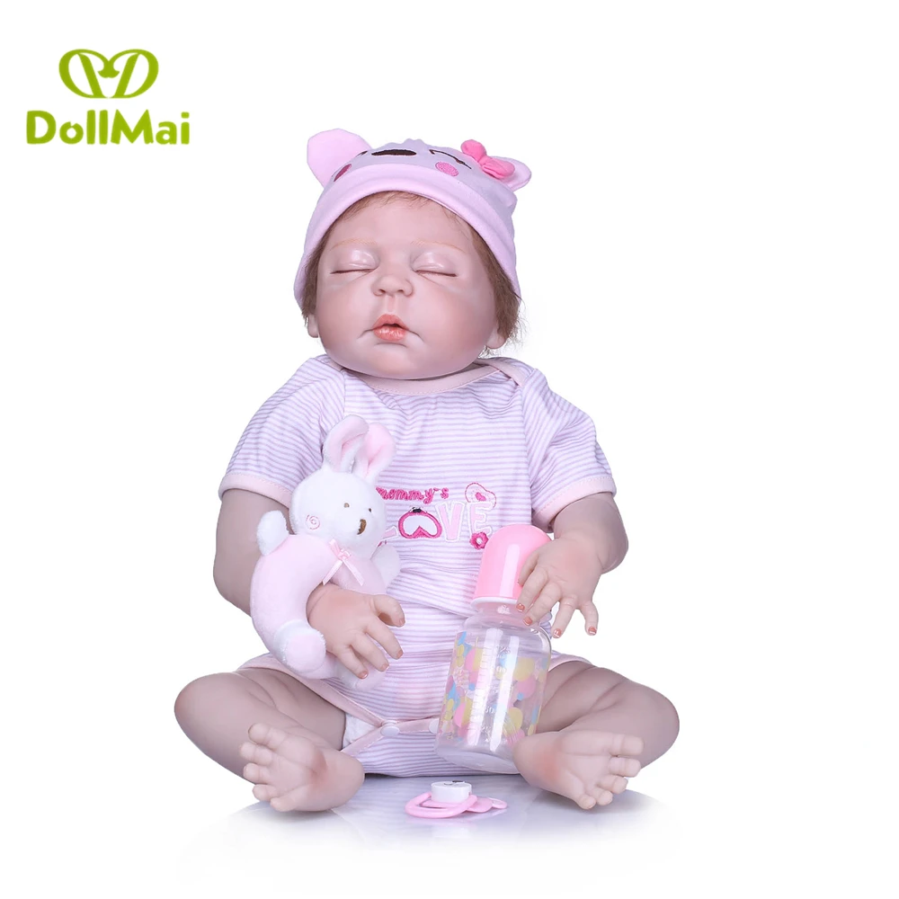 22 дюймов DOLLMAI полное Силиконовое боди Bebes Reborn Girl Кукла настоящая живая принцесса