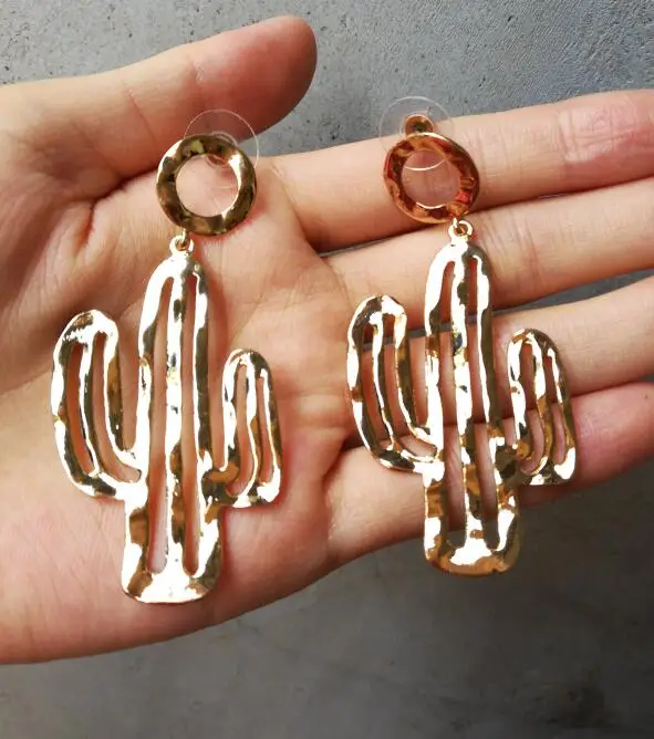 Timeless Wonder cutout cactus column stud statement Earrings Party gown punk Gift Bijoux runway top new creative ins pop 3294 | Украшения и