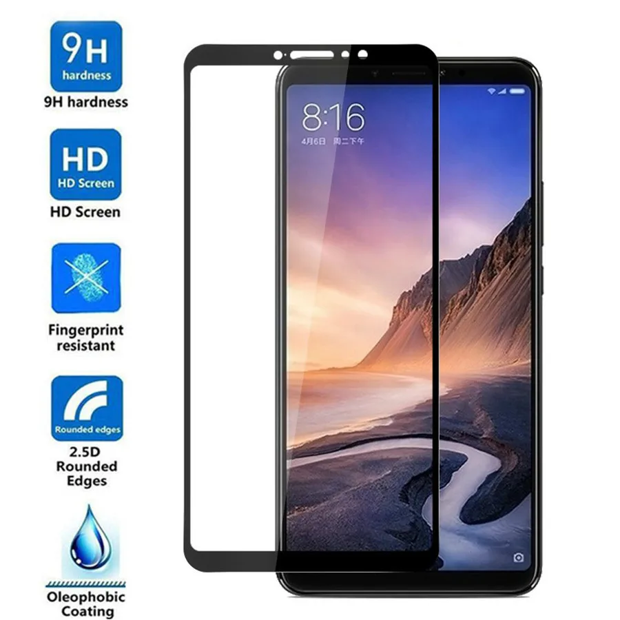 Для Xiaomi Mi Max 2 3 Закаленное стекло Полное покрытие экрана Защитная пленка для Max2 Max3