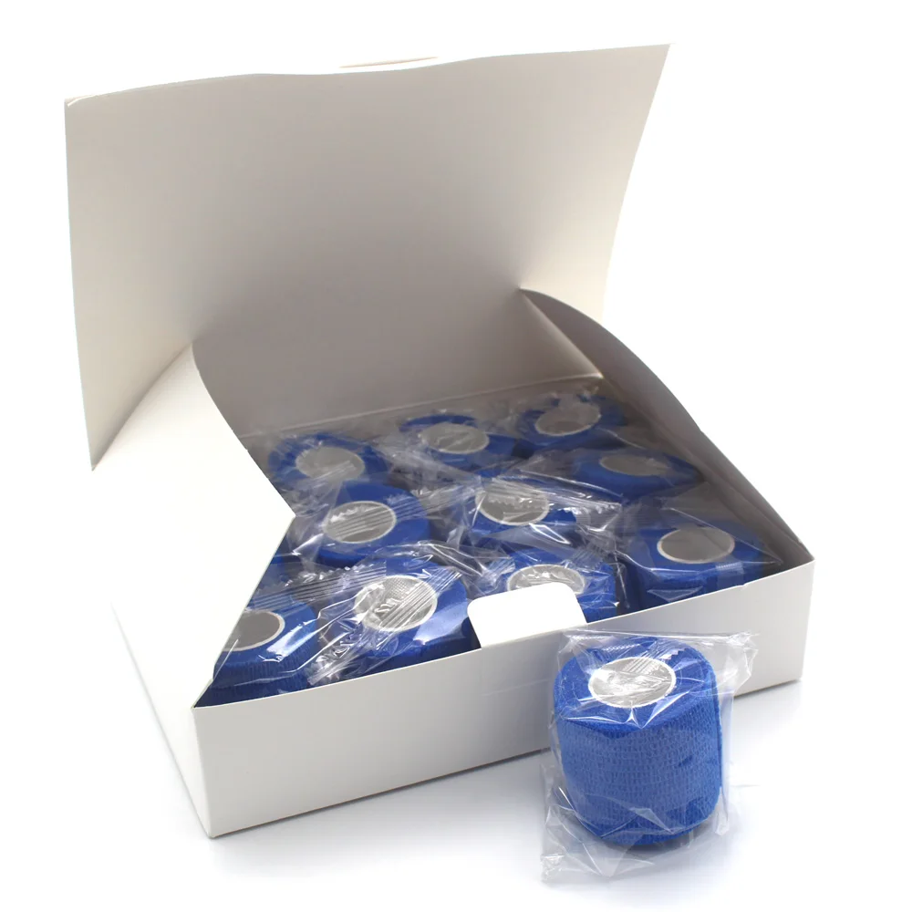 Blue 5 см x 4,5 м, 12 шт., спортивная лента, Спортивная растягивающаяся лента, самоклеящаяся лента, самоклеящаяся повязка - Цвет: Blue