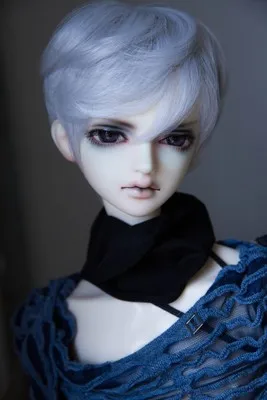BJD кукла парики из натуральных волос для 1/3 1/4 1/6 BJD DD SD MSD YOSD дядя кукла короткие множество различных цветовых высокотемпературный провод парики из натуральных волос - Цвет: silver white