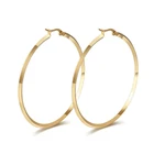 YOBEST, большие ювелирные изделия из нержавеющей стали, золотистыеСеребристые круглые серьги-кольца для женщин